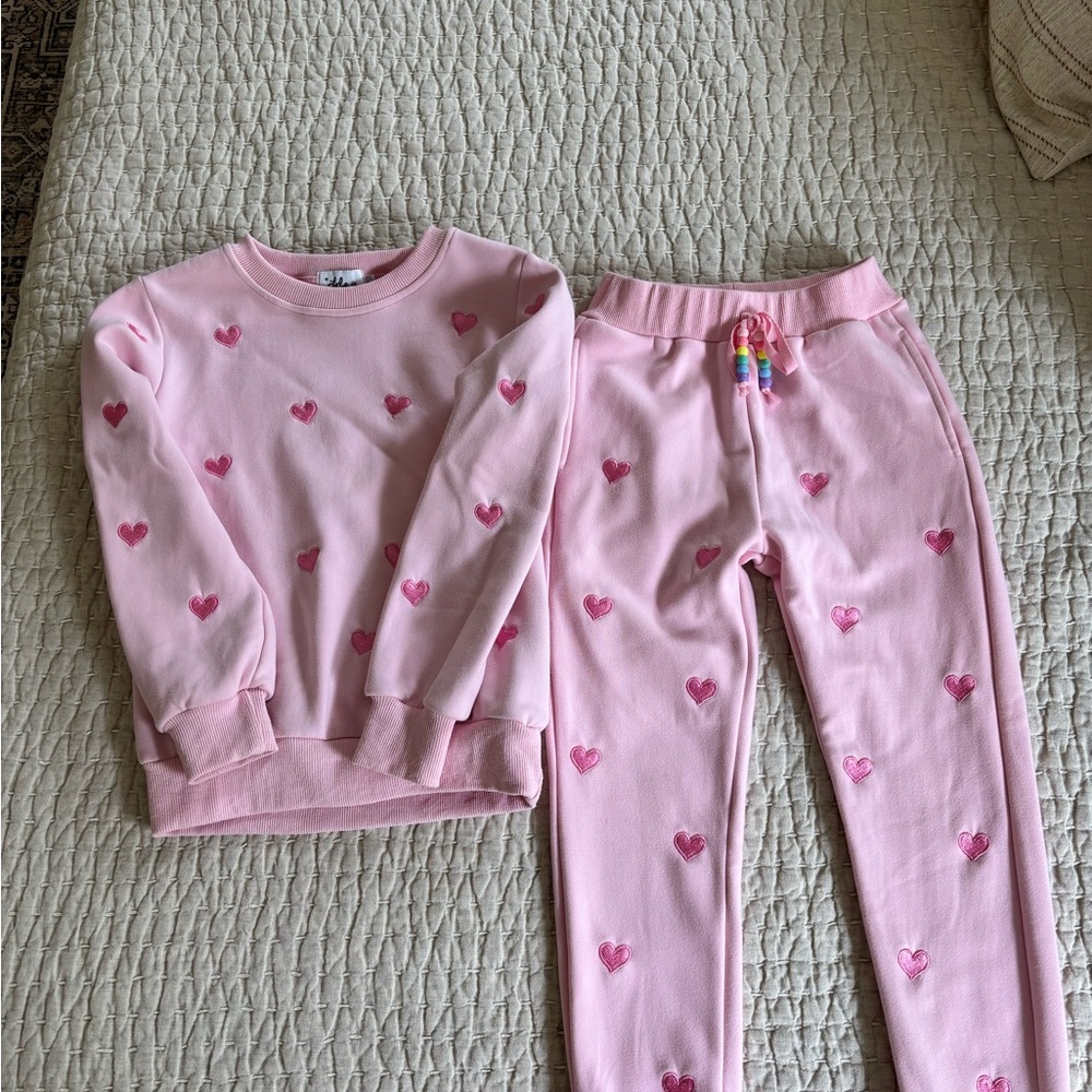 Pink Full Hearts Jogger Set